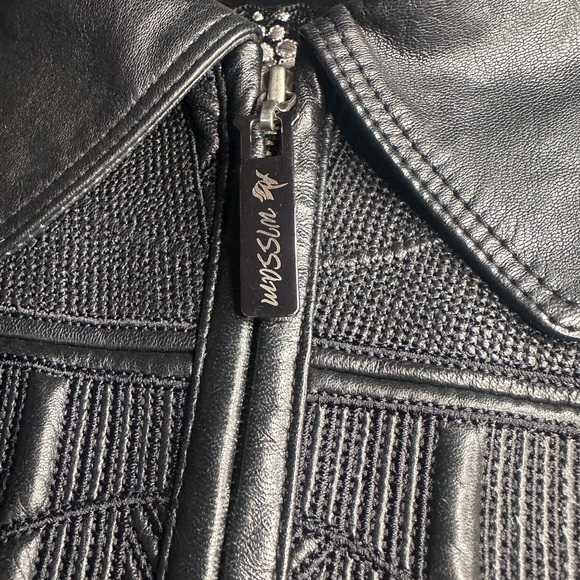 Al Wissam Black Embossed Leather Bomber Jacket Size 56 Luxury Sweet Wear Black - Picture 4 of 13